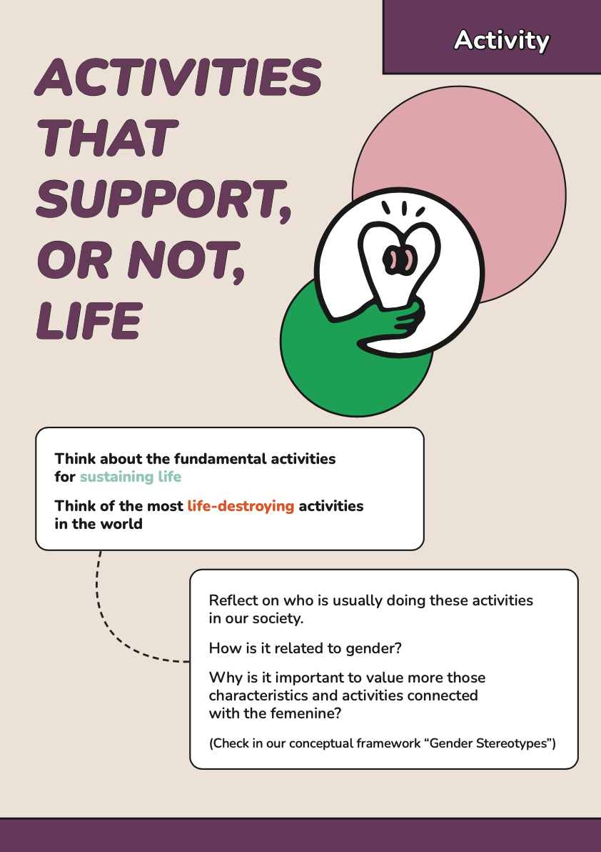 Activity: Activities that support, or not, life  [en]